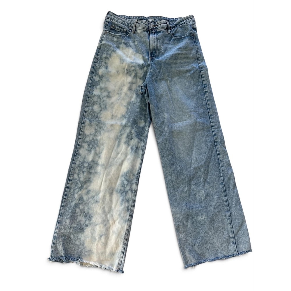 Old Navy Wide Leg Jeans 14 Tall DIY Bleach Splatter Acid Wash Artsy Grunge Y2K